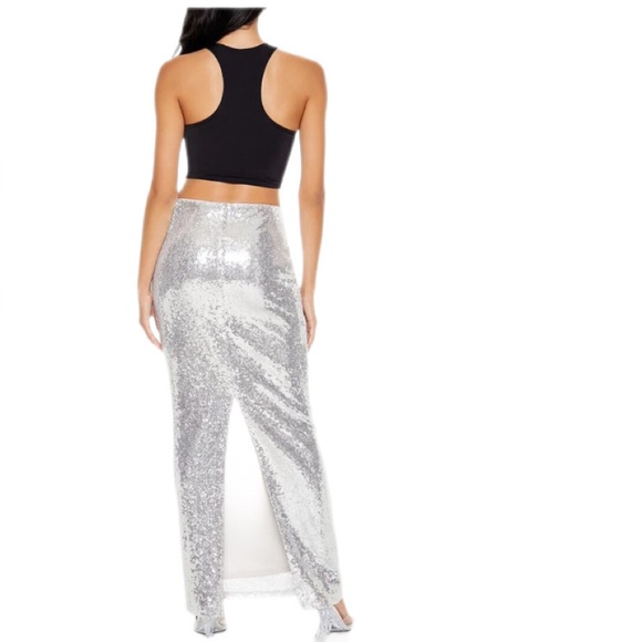 Forever 21 Silver Sequin Maxi Skirt - Picture 4 of 7